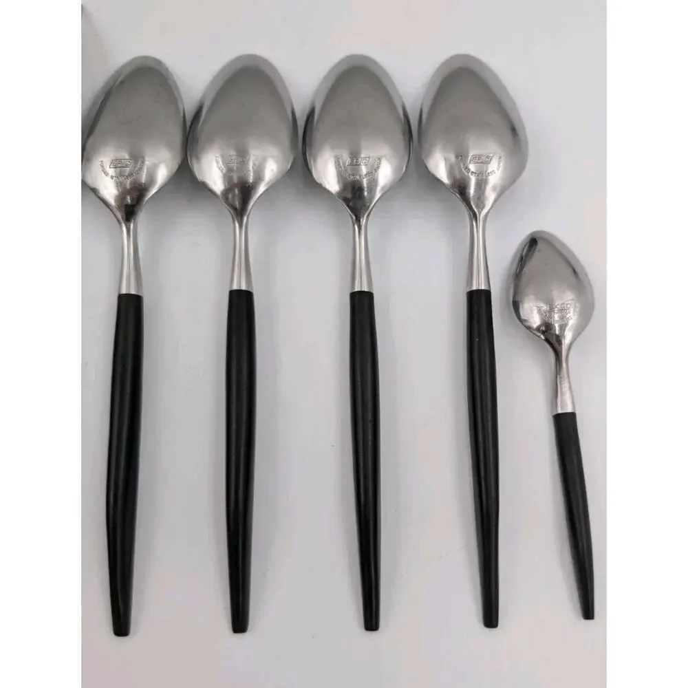 Epic Forged Stainless Black Flatware MCM 11 Pieces Spoons Forks Knives